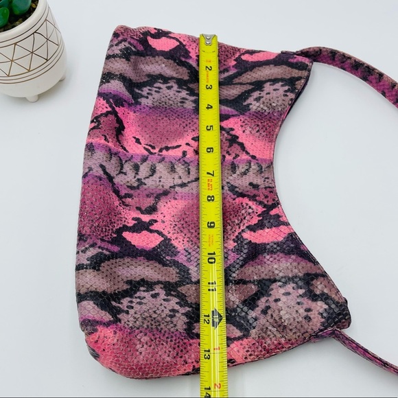 Rob Ference Vintage Y2K Pink Purple Ombré Snakskin Print Shoulder Hobo Bag - Picture 9 of 11